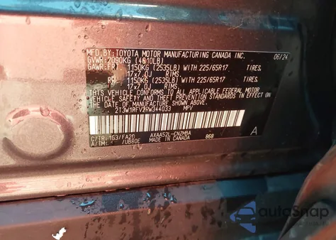 2024 Toyota Rav4 Xle from USA, damaged, VIN 2T3W1RFV2RW344033